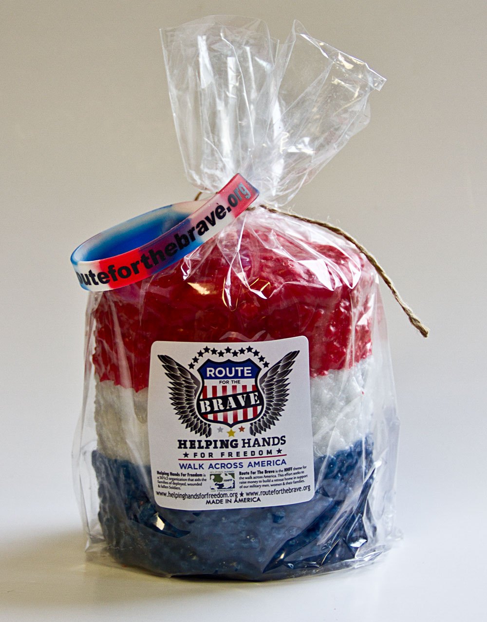 Red, White & Blue Candle | Helping Hands For Freedom